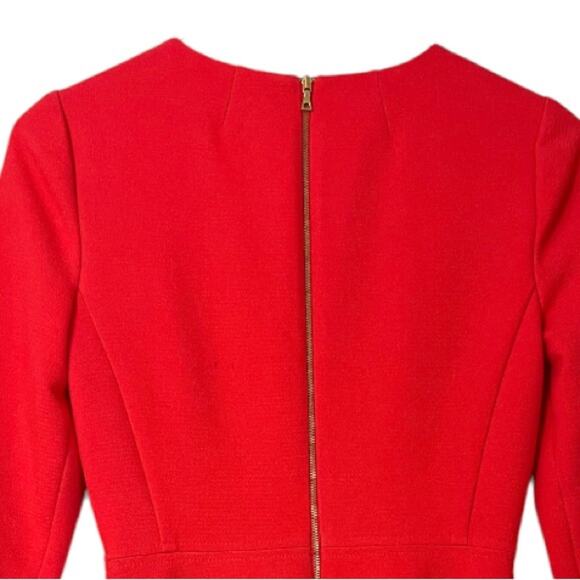 J. Crew Fit & Flare Dress 3/4 Flute Bell Sleeves Coral Pink Women’s Size 00 - Picture 6 of 11